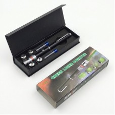 Зелена Лазерна указка 5 в 1 LASER POINTER 1000 mW 5 насадок лазер