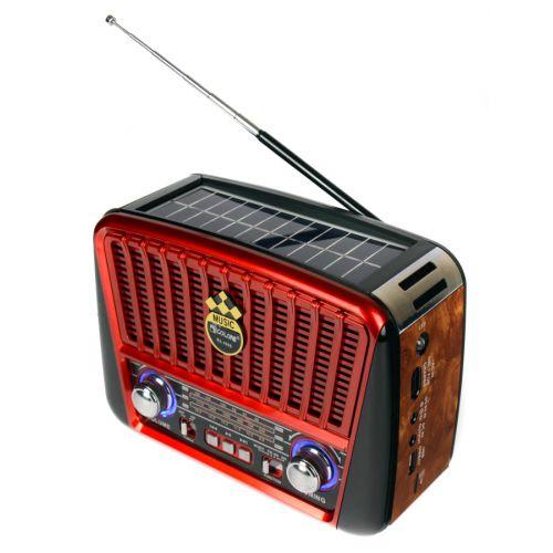 Радиоприёмник Golon RX-456S с солнечной панелью Красный