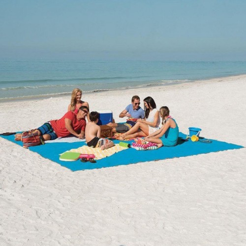 Коврик-подстилка для пикника или моря анти-песок Sand Free Mat 200x200 см Голубой