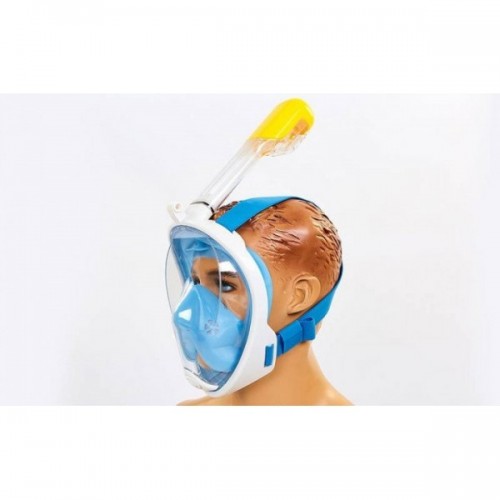 Полнолицевая панорамная маска для плавания FREE BREATH (L/XL) M2068G с креплением для камеры Синий