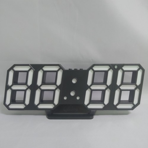 Электронные настольные LED часы с будильником и термометром Caixing CX-2218 чёрные (синяя подсветка)