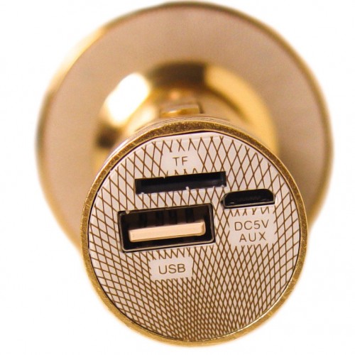 Беспроводной микрофон караоке блютуз YS 66 Bluetooth динамик USB Золотой