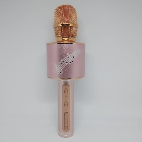 Беспроводной микрофон караоке блютуз YS 66 Bluetooth динамик USB Светло-розовый