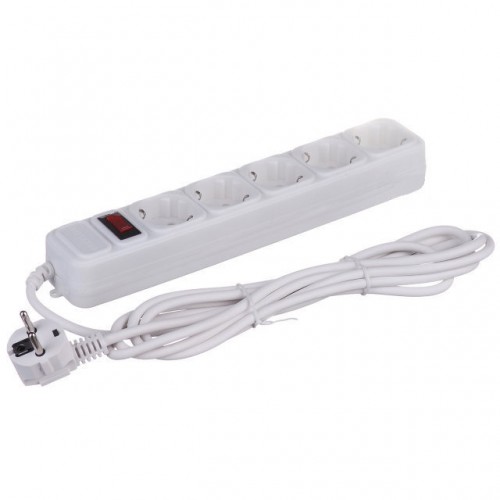 Удлинитель - Cетевой фильтр Greelite на 5 розеток 1,8 метра кабель Белый