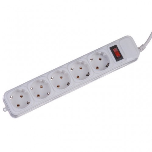 Удлинитель - Cетевой фильтр Greelite на 5 розеток 1,8 метра кабель Белый