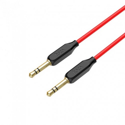 AUX аудио кабель HOCO (UPA-11) 1 метр Черный с красным
