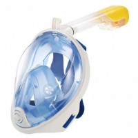 Полнолицевая маска для плавания снорклинга FREE BREATH (S/M) M2068G с креплением для камеры Синий