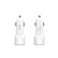 USB зарядка от прикуривателя в авто Hoco Z 23 на 2 USB Белый