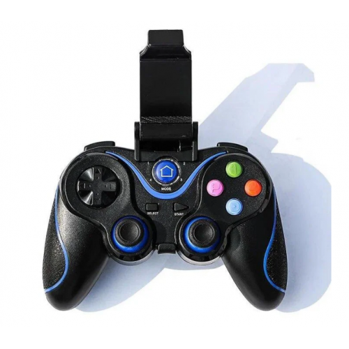 Беспроводной Bluetooth джойстик Gen Game V8 Чёрный с синим