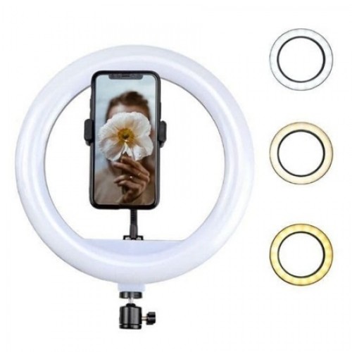 Кольцевая LED лампа 30 см 20 W с держателем для телефона селфи кольцо для блогера СО ШТАТИВОМ