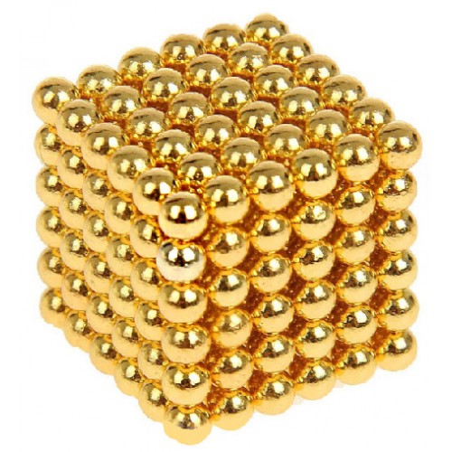Неокуб Neocube 216 шариков 5мм в металлическом боксе Золотой