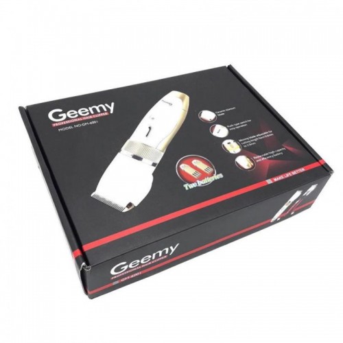 Машинка для стрижки волос Gemei/Geemy GM-6001 + аккумулятор Красная