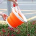 Ведро 10 литров туристическое складное Collapsible Bucket Оранжевое