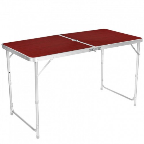 Стол для пикника раскладной со 4 стульями Folding Table 120х60х55/60/70 см 3 режима высоты Коричневый