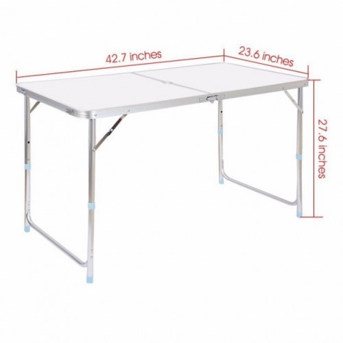 Стол для пикника раскладной со 4 стульями Folding Table 120х60х55/60/70 см 3 режима высоты Светлый