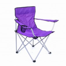 Стул раскладной со спинкой Camping quad chair HX 001 с подстаканником Фиолетовый