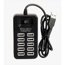 USB Хаб на 10 портов USB 2.0 HUB P-1603 Чёрный