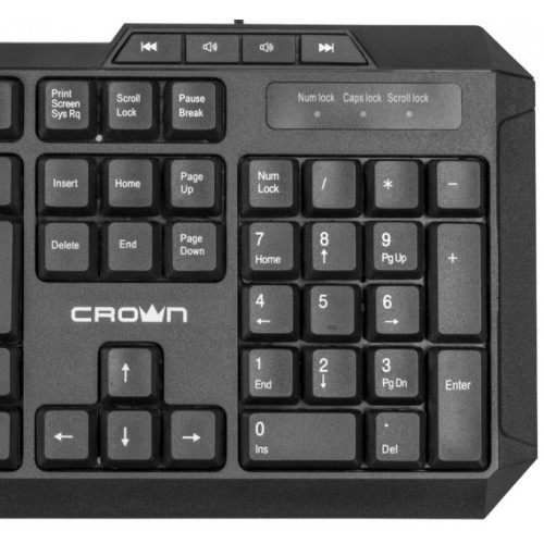 Клавиатура проводная USB компьютерная CROWN CMK-15