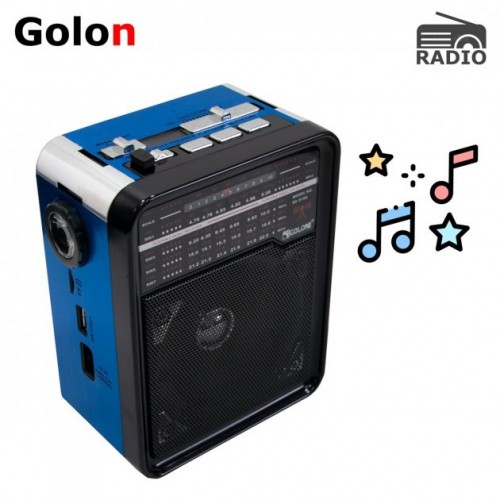 Радиоприемник с USB выходом GOLON RX-9100 Чёрный с синий