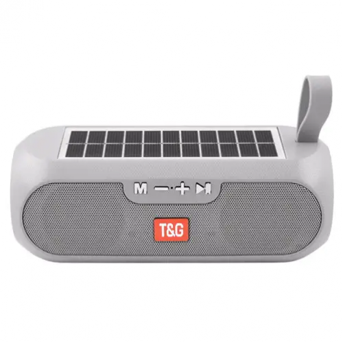 Портативная переносная Bluetooth колонка TG-182 радио и солнечной батареей Серая
