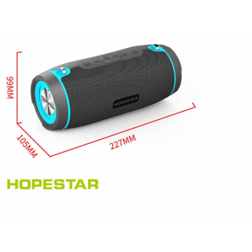 Портативная Bluetooth колонка Hopestar H45 Party ФМ, MP3, USB Серая с синим