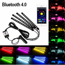 Светодиодная подсветка салона авто bluetooth rgb 4х12 APP