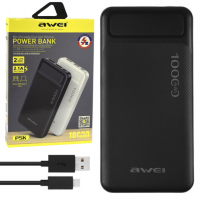 Внешний аккумулятор Power bank AWEI P5K 10000 Mah зарядная батарея Черный