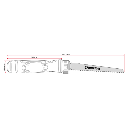 Ножовка 3 в 1, под полотно для сабельной пилы INTERTOOL HT-3201