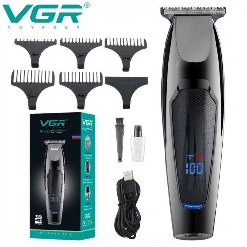 Машинка для стрижки волосся триммер VGR V-070 з USB та індикатором заряджання