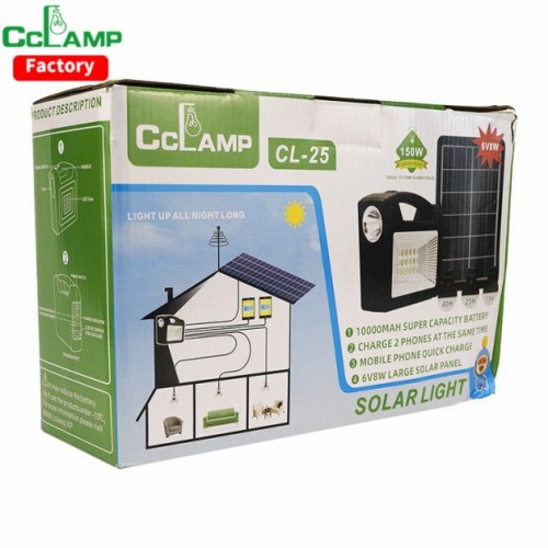 Фонарь портативный на солнечной батарее Cclamp CL 25 солнечная зарядная станция + 3 лампочки