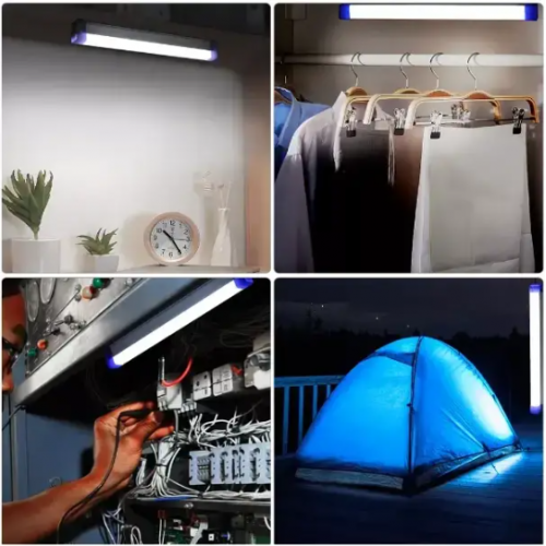 Аккумуляторная кемпинговая подвесная лампа светильник с магнитами и солнечной панелью 30 см CBK BK-300 USB