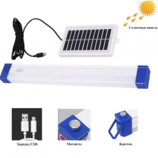 Аккумуляторная кемпинговая подвесная лампа светильник с магнитами и солнечной панелью 30 см CBK BK-300 USB