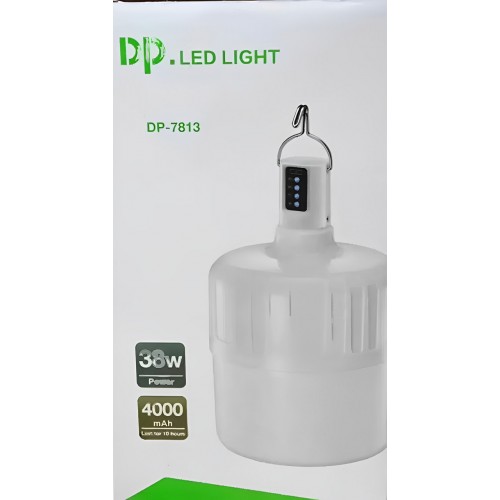 Аккумуляторная кемпинговая LED лампа 38W USB зарядка фонарь светильник 2 режима яркости 4000mAh DP 7813