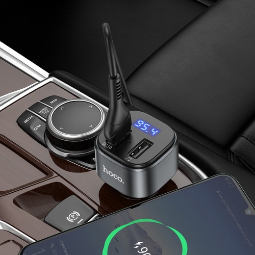 Автомобильный FM-трансмиттер модулятор Bluetooth MP3 HOCO E67 Fighter QC3.0