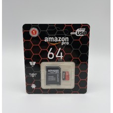 Высокоскоростная карта памяти micro SD AMAZON Pro 64GB class 10 с карманом