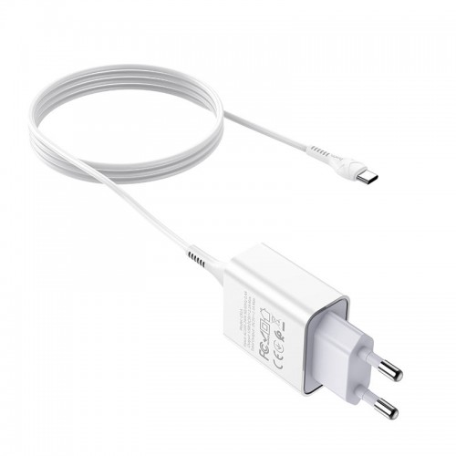 Зарядное устройство HOCO C81A Asombroso два USB порта Type-C со съёмным кабелем Белый
