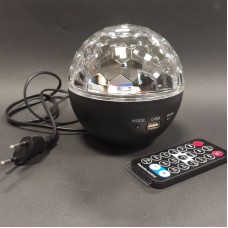 Светодиодный диско-шар (дискошар) Led magic ball light c Bluetooth и пультом Чёрный