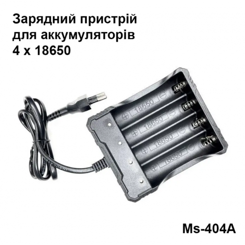 Зарядное устройство сетевое для 4-х 18650 Li-ion аккумуляторов и батареек MS-404A