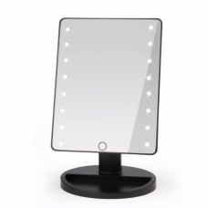 Настольное зеркало WH-085 с подсветкой 16 LED MIRROR 21.5x17 см Чёрный