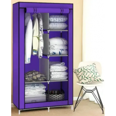 Тканевый шкаф для вещей Storage Wardrobe 88105 складной гардероб 2 секции, 105 х 45 х 170 см Фиолетовый