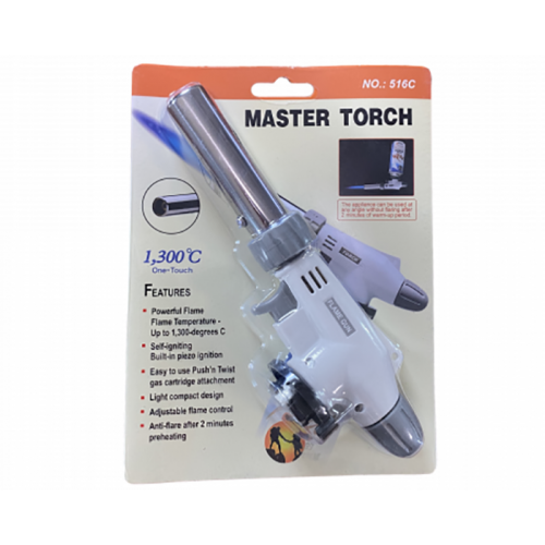 Газовая горелка с пьезоподжигом Master Torch WS-516C с регулировкой