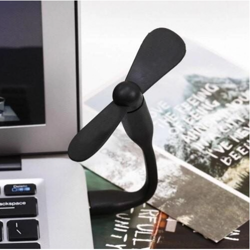 Портативный гибкий USB мини вентилятор для ноутбука, powerbank Черный