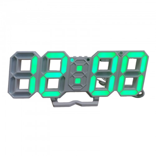 Электронные настольные LED часы с будильником и термометром VST-883 белые (Зелёная подсветка)