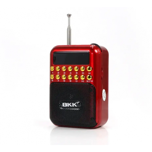 Радиоприёмник с FM USB MicroSD BKK B872 радио на аккумуляторе Красный