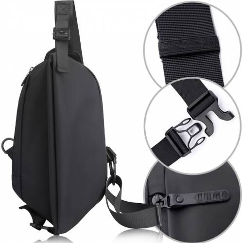 Мужская сумка через плечо нагрудная Baellery cross body bag сумка JXA1808 37*18 см Чёрная