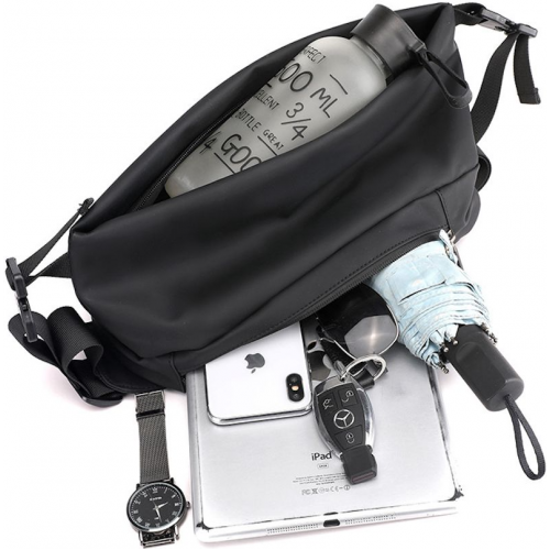 Мужская сумка через плечо нагрудная Baellery cross body bag сумка JXA1808 37*18 см Чёрная