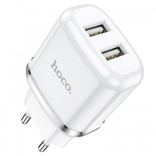 Сетевое зарядное устройство Hoco N4 Aspiring 2USB 2.4A Type-C Белый