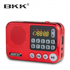 Радиоприёмник с FM USB MicroSD BKK S99 радио на аккумуляторе 18650 Красный