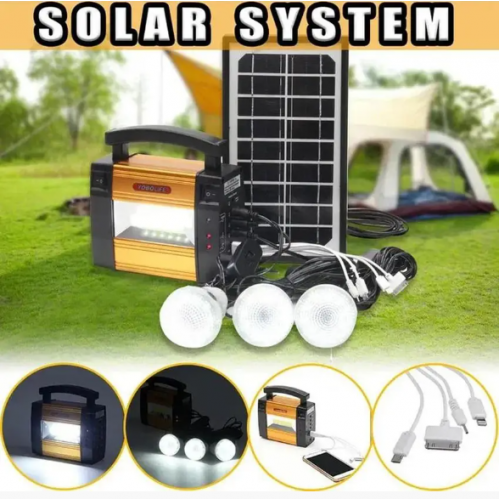 Фонарь ручной + зарядная станция + солнечная панель и 3 лампы YoboLife LM-367