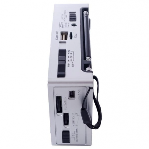 Радиоприёмник колонка с радио и фонариком FM USB MicroSD Golon RX-8866 на аккумуляторе Серый